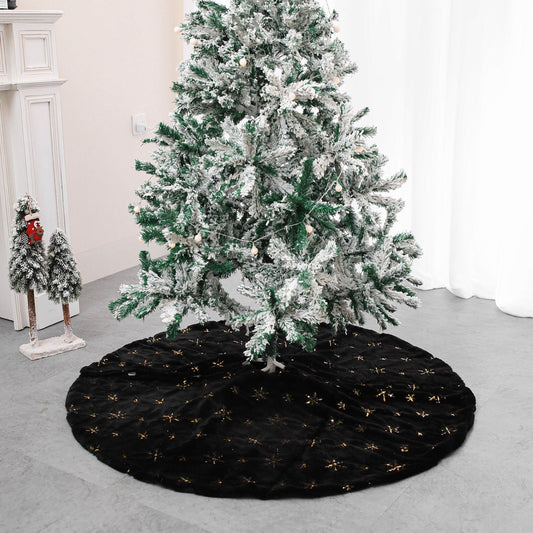 Black Velvet Christmas Tree Skirt - Holiday Hobby Shop