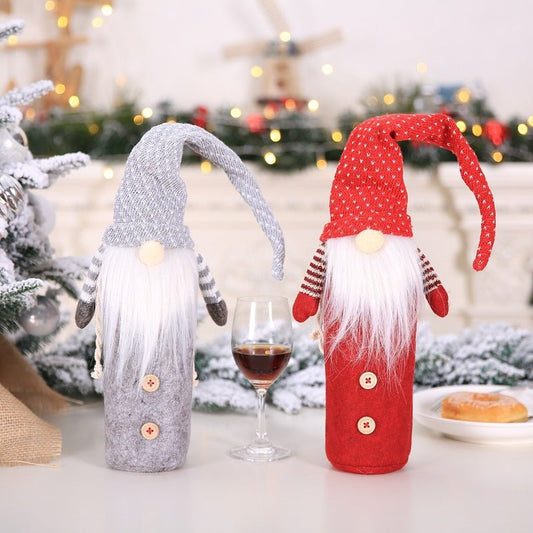Christmas Gnome Wine Bottle Bag - Holiday Hobby Shop